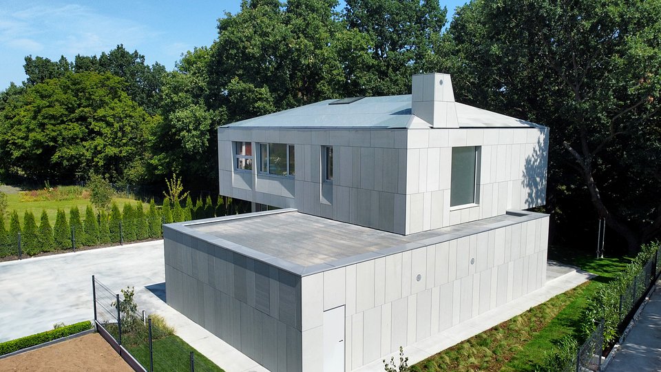 SunRoof: grey solar roofs on the avant-garde Monolit residential estate in Gdańsk, Poland