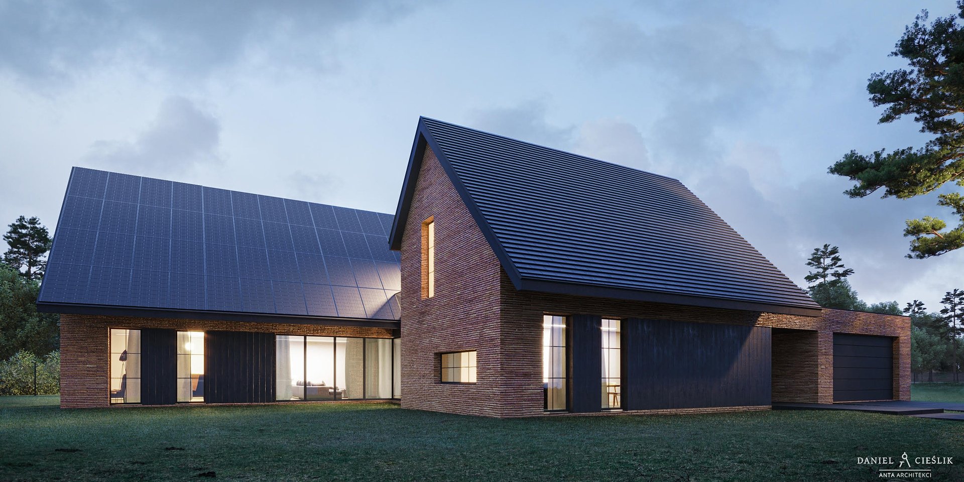 Dom XXI wieku od ANTA ARCHITEKCI: tradycyjna forma i energia z dachu SunRoof