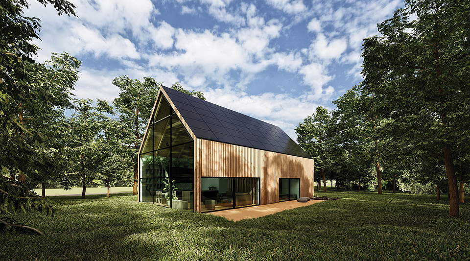 Nagroda główna konkursu "Dom Przyszłości. Najlepszy projekt SunRoof 2020": Wooden Eco-House in the Forest, autor projektu: Adam Piaseczyński