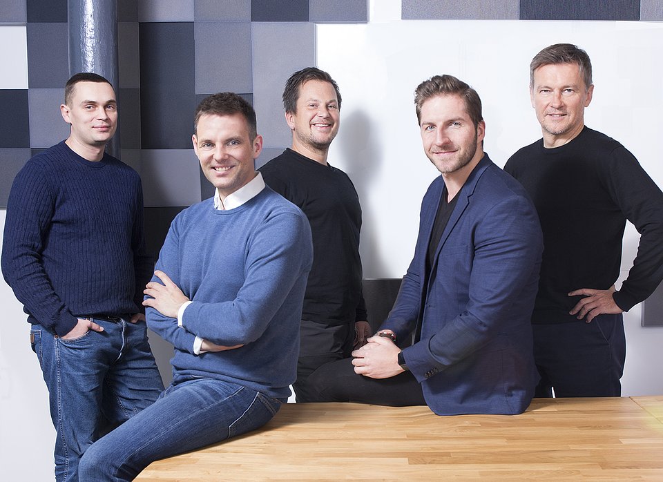 Od lewej: Martyn Szczepankowski (Head of CEE), Lech Kaniuk (CEO), Karol Kaniuk (Engineering & Construction), Marek Zmysłowski (Global Expansion & Partnerships), Rafał Plutecki (Growth)