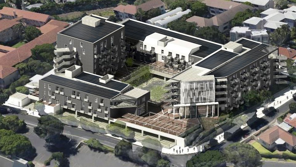Projekt Makeka Design Lab: Budynki wielorodzinne z dachami solarnymi SunRoof, Kapsztad, RPA.