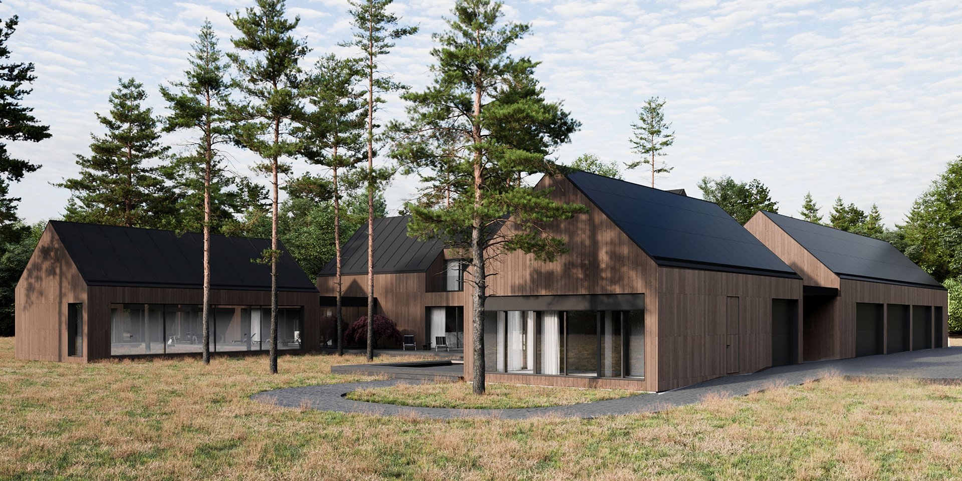 Embracing sustainability: The solar-roofed villa blends design with ecology amidst the forest
